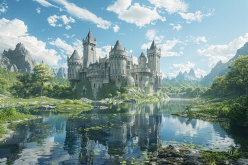 Obraz premium Castle on Hillside