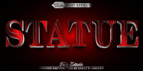 Historic Ancient Red Statue Vector Editable Text Effect Template