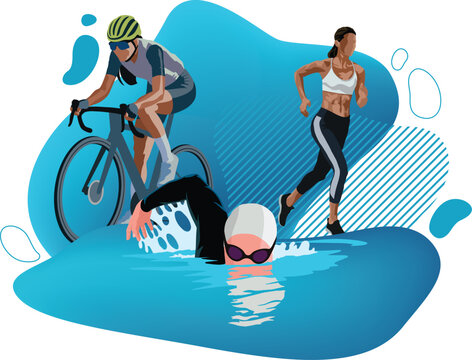 Triathlon vector illustration