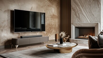 A luxurious TV lounge featuring a high-end TV