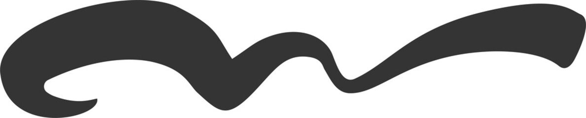 Swoosh underlines. Swish and swash swirl line. Squiggle hand drawn calligraphic stroke. Doodle decorative paint wavy flourish