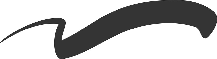 Swoosh underlines. Swish and swash swirl line. Squiggle hand drawn calligraphic stroke. Doodle decorative paint wavy flourish