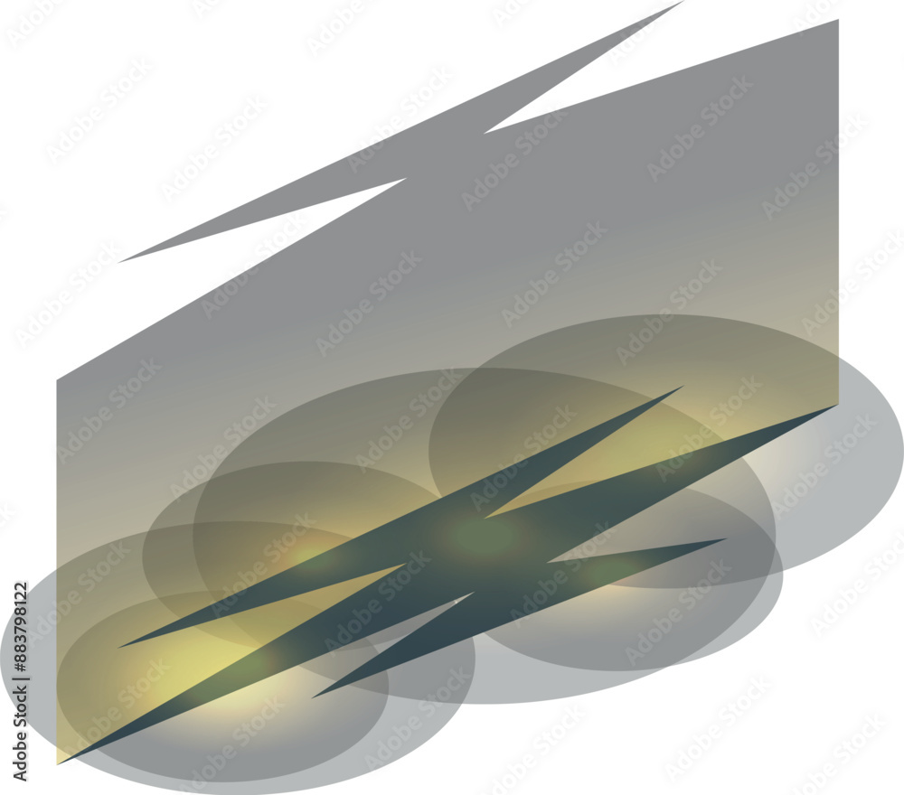 Poster abstract geometric shape with shadows and gradients creating a sense of depth and dimension