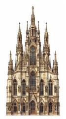 Fototapeta premium Stunning Gothic cathedral with intricate details, towering spires, and ornate architecture, showcasing historical and religious beauty.