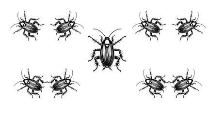 vector isolated set of insect silhouettes,Hand drawn vector illustration. Vector drawing of tree honeybee