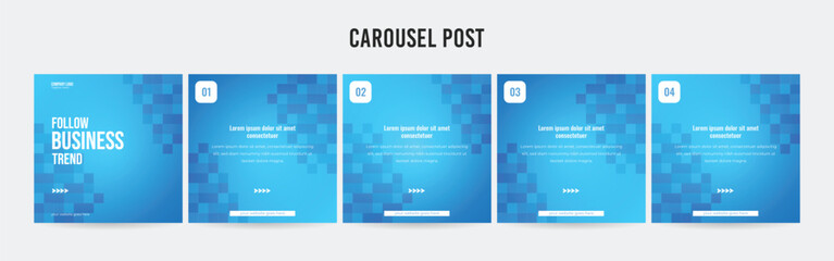 Stunning Carousel Post Template, Editable Social Media Layout Design, business Instagram & Linkedin Carousel Post, Template eps 10.	