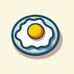 food fried egg delicious vector illustration template design
