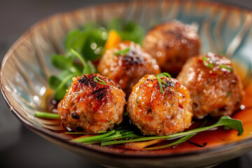 Delicious meatballs dish with vegetables