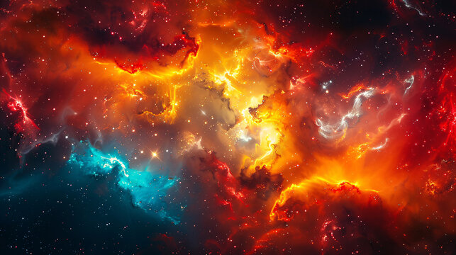 Abstract cosmic galaxy background with swirling nebulae stars