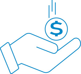 Profit icon vector illustration, money savings icon,  hand holding dollar sign, income icon, salary icon, finance icon, art and illustration