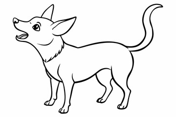 Chihuahua Dog breed line art vector Isolated on white background 