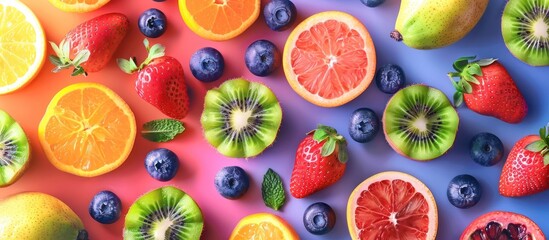 Naklejka premium Colorful Fruit Collage: A Feast for the Eyes