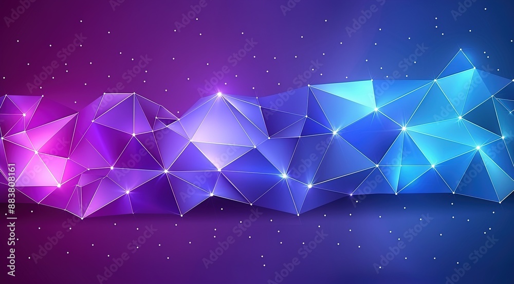 Poster abstract blue background with triangles