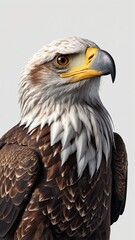 Obraz premium 3D render, 8K High detail of a cute eagle full body, white solid background