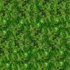 The lush background boasts a rich texture adorned with an abundance of green foliage