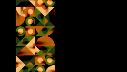 Colorful triangles circles square geometric design. Abstract background for wallpaper, banner, backdrop, card, book Illustration, landing page