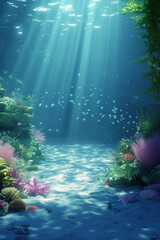 Fototapeta premium D abstract background depicting a cute underwater adventure AI generated illustration