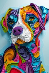 Fototapeta premium D abstract caricatures of lovable pets in bright vivid colors AI generated illustration