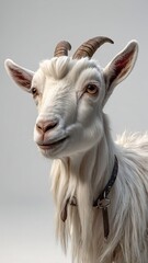 Fototapeta premium 3D render, 8K High detail of a cute goat full body, white solid background