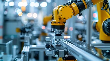 An advanced robotic manufacturing system, automating complex assembly processes with precision and efficiency.