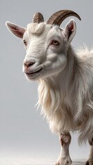 Obraz premium 3D render, 8K High detail of a cute goat full body, white solid background