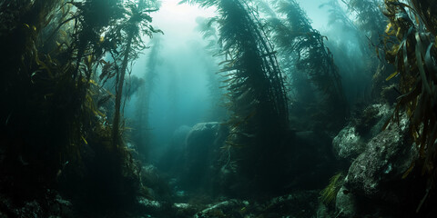 Obraz premium atmospheric underwater kelp forest