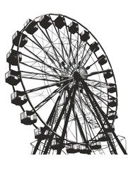 Black and White Ferris Wheel