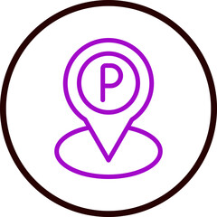 Car Park Vector Line Purple Circle Black