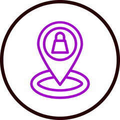 Shopping Destination Vector Line Purple Circle Black