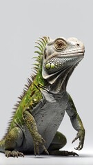 Fototapeta premium 3D render, 8K High detail of a cute iguana full body, white solid background