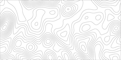 Ocean topographic line map with curvy wave isolines vector illustration. Abstract topographic contours map background, Vector contour topographic map. Cartography texture abstract banner use..	