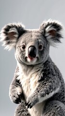 Fototapeta premium 3D render, 8K High detail of a cute koala full body, white solid background