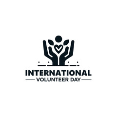 international voluntary day logo, voluntary day vector illustration, voluntary day poster design