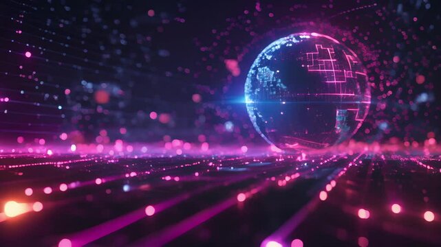 A demonstration of 6G telepathic communication at a tech conference showcasing its potential for global connection.