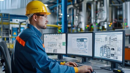 An engineer using simulation software to model and optimize chemical processes for efficiency and safety.