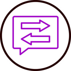 Directional Arrows Vector Line Purple Circle Black