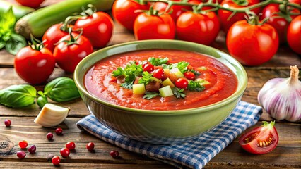 Fresh and vibrant gazpacho soup made with grated vegetables including tomato, grated, vegetables, gazpacho, soup, fresh