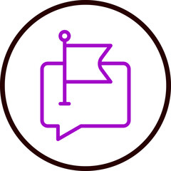 Flagged Vector Line Purple Circle Black