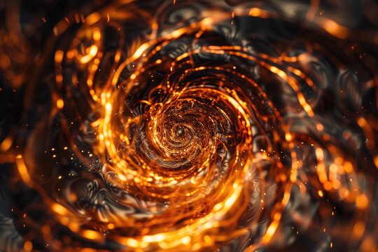 Spiral Fire Smoke Dark Room