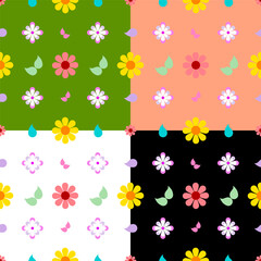 Flower Pattern Cute Background Vector
