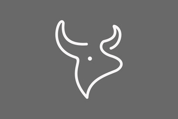 Illustration vector graphic of line art bull head. Good for logo