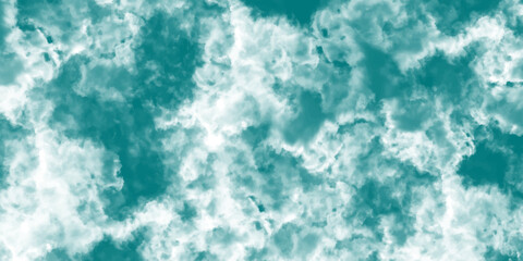 Abstract watercolor illustration featuring a Blue and white sky with wispy clouds. Bright background texture paint art. Watercolor grunge background in a light sky blue color.