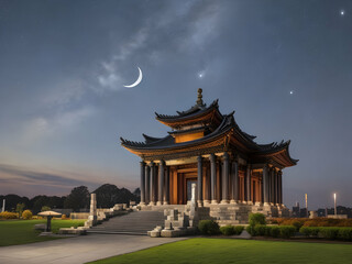 Fototapeta premium pavilion in the garden,Ai generated 