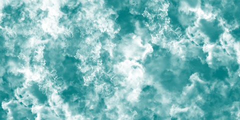 Abstract watercolor illustration featuring a Blue and white sky with wispy clouds. Bright background texture paint art. Watercolor grunge background in a light sky blue color.