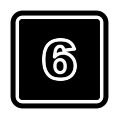 6 Number Vector Glyph Icon Design