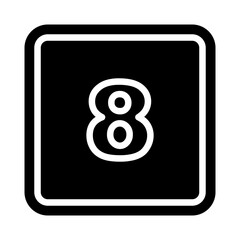 8 Number Vector Glyph Icon Design