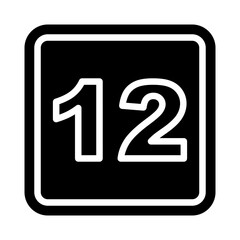 12 Number Vector Glyph Icon Design