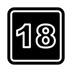 18 Number Vector Glyph Icon Design