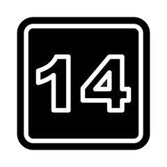 14 Number Vector Glyph Icon Design