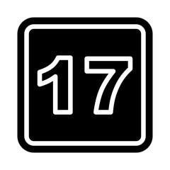 17 Number Vector Glyph Icon Design